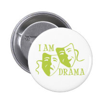I am drama lime green buttons