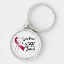 I Am Proof Throat Cancer Can Be Beaten Keychains