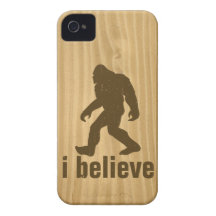i beleive - Brown Bigfoot and Woodgrain texture iPhone 4 Case-Mate Case
