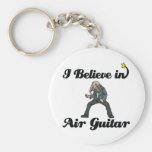 i believe in air guitar keychain