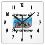 i believe in aquariums wall clock