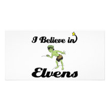 i believe in elvens personalised photo card
