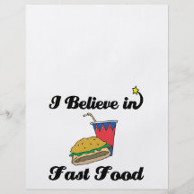 i believe in fast food full color flyer