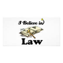 i believe in law customised photo card