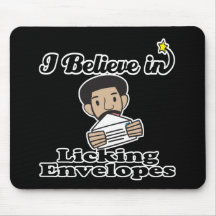i believe in licking envelopes mousepad