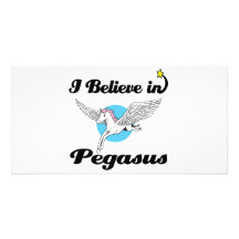 i believe in pegasus customised photo card