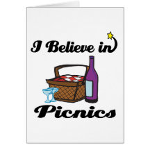 i believe in picnics greeting card