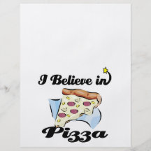 i believe in pizza personalised flyer