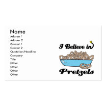 i believe in pretzels business card templates