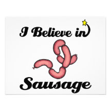i believe in sausage personalized invitations