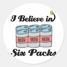 i believe in six packs sticker