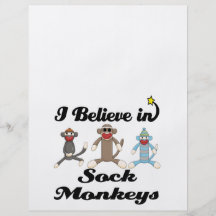 i believe in sock monkeys personalized flyer
