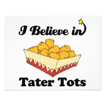 i believe in tater tots custom invitations