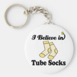 i believe in tube socks key chain