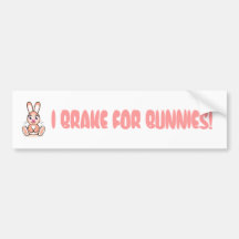 I BRAKE FOR BUNNIES! BUMPER STICKERS