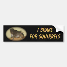 I Brake for Squirrels featuring "Summer" Bumper Sticker