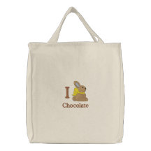 I Bunny (Love) Chocolate Embroidered Bags