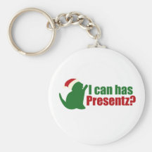 I can Has Presents Chirstmas lolcat Keychain