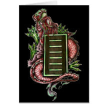 I Ching Dragon on black Greeting Card