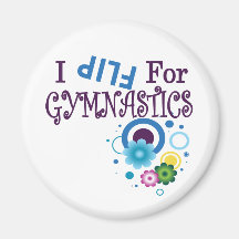 I Flip for Gymnastics Cool Dot Design Refrigerator Magnet