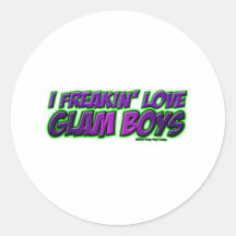 I Freakin Love GLAM BOYS Round Stickers