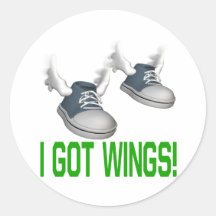 I Got Wings Round Stickers