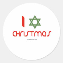 I Hanukkah Christmas green Sticker