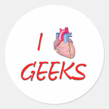 I Hart Geeks Round Sticker