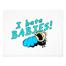 I hate babies! personalised announcements