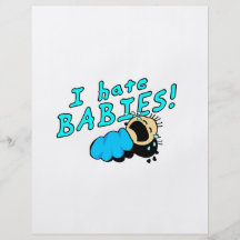 I hate babies! personalised flyer