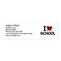 I hate school business card templates