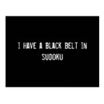 i have a black belt in sudoku post cards