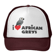 I Heart African Greys Mesh Hats