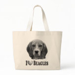 I Heart Beagles with Beagle Portrait bags