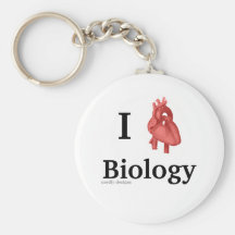 i heart biology keychain