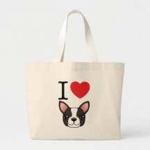 I Heart Boston Terriers Canvas Bag