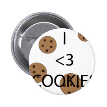 I heart cookies pinback button