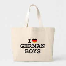 I Heart German Boys Tote Bags