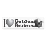 I Heart Golden Retrievers w/Image - Bumper Sticker bumper stickers