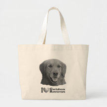 I Heart Golden Retrievers w/Stylised Image Canvas Bag