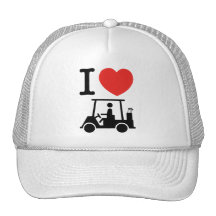 I Heart Golf Cart Mesh Hat