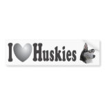 I Heart Huskies w/Stylised Image - Bumper Sticker bumper stickers