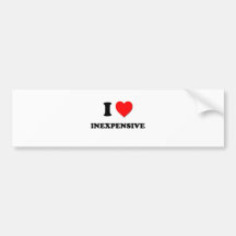 I Heart Inexpensive Bumper Sticker