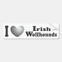 I Heart Irish Wolfhounds - Bumper Sticker