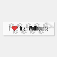 I (heart) Irish Wolfhounds Bumper Stickers