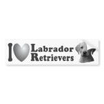 I Heart Labrador Retrievers w/Stylised Image - Bum bumper stickers