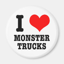 I HEART (LOVE) monster trucks Magnets