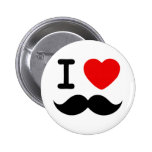 I heart / Love Moustaches / Moustaches buttons