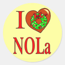 I Heart (Love) NOLA, Round Stickers