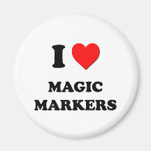 I Heart Magic Markers Refrigerator Magnet